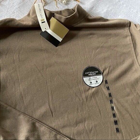 Croft & Barrow Shirt Men's Medium NWT Tan Long Sleeve Casual Soft Shirt - Picture 4 of 5